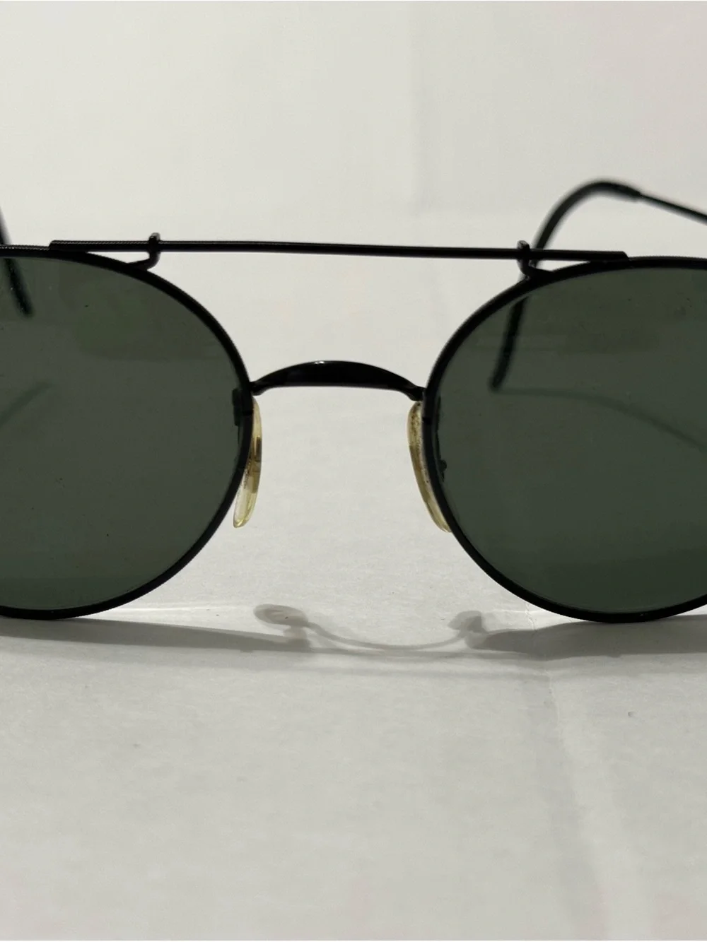 Vintage B&L Ray-Ban Classic Metals Small Round Metal Black G-15 Sunglasses